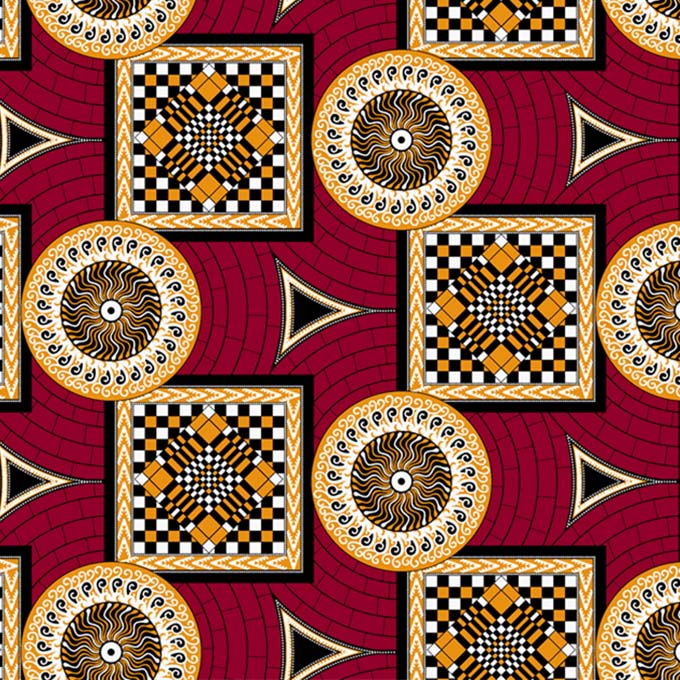 100%Polyester Africa Market Brown Ankara Fabric