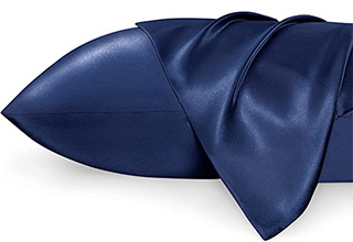 Navy Silk Pillowcase 2 Pack 20x30 inches - Cxdqtex