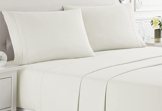 Double Brushed Queen Size White Sheets - Cxdqtex